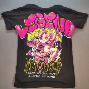 Fresh Laundry Men Graphic Tee Medium Black Cupid Print Streetwear Y2K NWOT